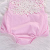 Cute Newborn Baby Girls Bodysuit Lace Floral Pink Bodysuit Jumpsuit+Headband Outfits Sunsuit Clothes