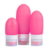 3Pcs Portable Mini travel bottles set Organizer soft squeezable Empty Silicone Refillable Bottles for Shampoo Bath Container