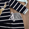 3pcs Newborn Infant Baby Boy Girl Clothes Long Sleeve Cotton Striped Hat Bodysuit Pant Outfits Toddler Kids Clothing Set 0-18M
