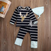 3pcs Newborn Infant Baby Boy Girl Clothes Long Sleeve Cotton Striped Hat Bodysuit Pant Outfits Toddler Kids Clothing Set 0-18M