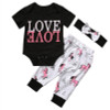 3PCS Newborn Baby Boy Girl Clothes 2017 Summer LOVE Cotton Romper + Pant +Headband Outfit Bebek Giyim Clothing Set