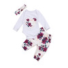 3PCS Infant Toddler Baby Girl Clothes Romper Tops+Headband+Leggings Outfits Sets
