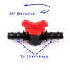 3pcs 16mm PE Hose Ball Valve Barbed Head Irrigation Pipe Valve Aeroponics Mist Adjuster Garden Greenhouse Raised Bed Drip Valve