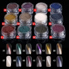 3G Chrome Pigment Nail Glitter Effect on Pink Color Mirror Powder Aluminium Powder Nail Art