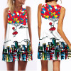 3D vintage Print summer dress 2016 bohemian beach dress summer sundresses women dresses dashiki hippie boho vestidos plus size