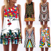 3D vintage Print summer dress 2016 bohemian beach dress summer sundresses women dresses dashiki hippie boho vestidos plus size