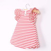 Cute Lovely Baby Girl Dress Summer Girl Cotton Striped Bow Dress Infant Clothing 1 Year Birthday Dress for Girls Clothing LH7s