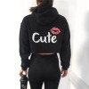 CUTE Letters Printing Crop Tops Women Hoodies Sweatshirts Long Sleeve Pullovers Casual Hoodies Moleton Autumn Sudaderas Mujer Q4