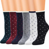 Cute Ladies women socks cotton Horizontal Dots Pattern Printed Casual Tube Socks in Six Colour HIgh Quality New Fashion 2018
