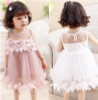 Cute Kids Girls Princess Pink White Dresses Pageant Toddler Kids Baby Girl Sleeveless Flower Tulle Petal Party Ball Gown Dresses