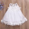 Cute Kids Girls Princess Pink White Dresses Pageant Toddler Kids Baby Girl Sleeveless Flower Tulle Petal Party Ball Gown Dresses