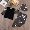 Cute Infant Baby Girl Boy Clothes Deer Tops T-shirt+Pants Leggings Hat 3pcs Outfits Kids Clothing Set 0-24M