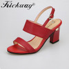Kickway Sandals women 2017 summer genuine leather sandals women Summer fish mouth sandals shoes Plus size 33-44 drop shipping