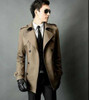 Khaki teenage new arrival slim sexy trench coat men fashion mens medium-long trench coat classic outerwear plus size S - 9XL