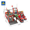 KAZI 8051 Building Blocks Fire Station Model Building Blocks 774+pcs Bricks Block ABS Plastic Educational Toys For Children