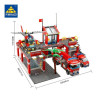 KAZI 8051 Building Blocks Fire Station Model Building Blocks 774+pcs Bricks Block ABS Plastic Educational Toys For Children