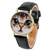 Cute Cat Watch Women PU Leather Wrist Watches Vogue Ladies Casual Analog Quartz Watch 2017 New Fashion Clock Relogio Feminino