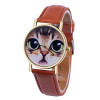 Cute Cat Watch Women PU Leather Wrist Watches Vogue Ladies Casual Analog Quartz Watch 2017 New Fashion Clock Relogio Feminino