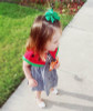 Cute Baby Girls Infant Watermalons Plaid Dress Princess Wedding Summer Party Casual Dress
