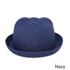 Cute Baby Girl Straw Hat Ear Summer Bucket Hat For Children Solid Color Boy Beach Hats Summer Beach Sun Cap For Kids