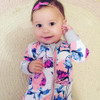 Newborn Toddler Infant Baby Girls Floral Clothing Zipper Cute Romper Jumpsuit Long Sleeve Outfit Clothes