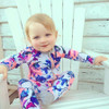 Newborn Toddler Infant Baby Girls Floral Clothing Zipper Cute Romper Jumpsuit Long Sleeve Outfit Clothes