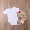 Newborn Toddler Infant Baby Girl Short Sleeve Letter Romper Cotton Jumpsuit Outfit Sunsuit Clothes