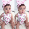 Newborn Toddler Infant Baby Girl Watermelon Sleeveless Romper Jumpsuit +Headband Outfit Sunsuit Clothes