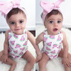 Newborn Toddler Infant Baby Girl Watermelon Sleeveless Romper Jumpsuit +Headband Outfit Sunsuit Clothes