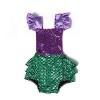 Newborn Toddler Baby Girl Sequins Mermaid Romper Jumpsuit Sunsuit One-Pieces Outfits 0-24M