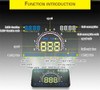 E350 5.8'' Car HUD Head Up Display Car Over Speed Warning Windshield Projector with OBDII and EU OBD Port Engine Fault Alarm