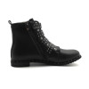 E TOY WORD 2017 New Leather Rivets Booties Buckle Straps Thick Heel Black Ankle Boots Studded Motorcycle Winter Woman Boots