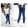DZIECKO Girls Jeans Spring 2018 Fashion Cartoon Cat Girls Jeans Pants Autumn Children Pencil Pants Kids Trousers Girls Clothes
