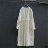 Johnature Women Trench Coats V-Neck Cotton Linen Vintage 2017 Autumn Original Fashion Loose 3 Colour Thicken High Quality Trench