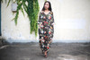 Johnature Floral Flower Pint V-neck Cotton Linen Vintage Dress Three Quarter Sleeve Women Plus Size Loose 2017 New Spring Robe