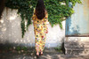 Johnature Floral Flower Pint V-neck Cotton Linen Vintage Dress Three Quarter Sleeve Women Plus Size Loose 2017 New Spring Robe