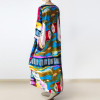 Johnature 2016 New Print Women Maxi Dress Cotton Linen Long Sleeve Robe O-Neck Loose Plus Size Long Autumn Clothing Dress