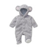 Infant Baby Boys Girls Winter Warm Coral Fleece Hooded Footies Jumpsuit Clothes