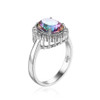 3ct Natural Mystic Fire Rainbow Topaz Engagement Wedding Ring Women Solid Genuine 925 Sterling Silver 2015 New Fine Jewelry Hot