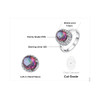 3ct Natural Mystic Fire Rainbow Topaz Engagement Wedding Ring Women Solid Genuine 925 Sterling Silver 2015 New Fine Jewelry Hot