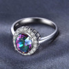 3ct Natural Mystic Fire Rainbow Topaz Engagement Wedding Ring Women Solid Genuine 925 Sterling Silver 2015 New Fine Jewelry Hot