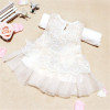 Baby Kids Girls Lace Bowknot Flower Dress Princess Dress Formal Party Tutu Dress Children Clothes 5 Colors