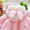 Baby Infant Girls Fur Winter Warm Coat Cloak Jacket Thick Warm Clothes Baby Girl Cute Hooded Long Sleeve Coats Free Shipping