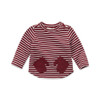 DB3984 davebella autumn baby boys red t-shirt kids red striped tops boys tees kids t shirt