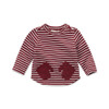 DB3984 davebella autumn baby boys red t-shirt kids red striped tops boys tees kids t shirt