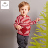 DB3984 davebella autumn baby boys red t-shirt kids red striped tops boys tees kids t shirt