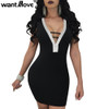 Wantmove Sexy Women Sequins Lace Up Dress Backless 2018 Summer Fashion Vestidos Elegant Club Party Mini Dress JZ156