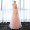 Walk Beside You Pink Prom Dresses Long Gray vestido de fiesta largos de gala vestido formatura longo Lace Long Evening Dresses