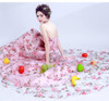 Walk Beside You Pink Flowers Prom Dresses 2017 Long Strapless Sweetheart vestido de formatura longo Evening Gown Party Halloween