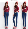 2017 dower me New Women ladeis High Waist singn button Jeans Casual Denim Skinny Pencil Pants casual tight slim female trousers